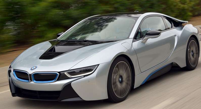 2015 BMW i8 on the road
